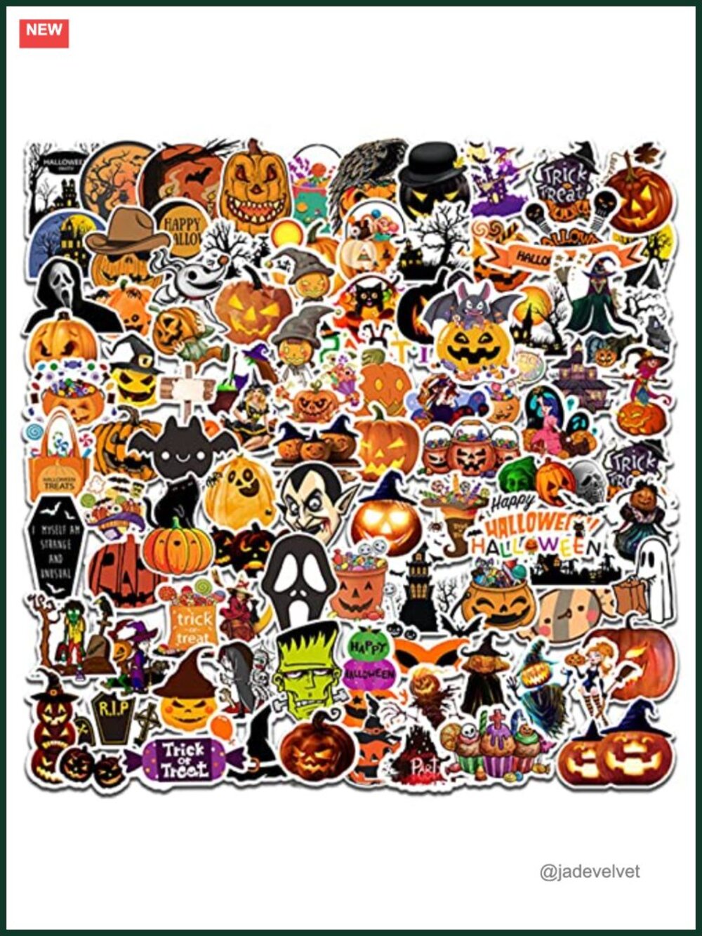 100PCS Non-Repeating Halloween Stickers, Waterproof Vinyl Decals, Party Favors